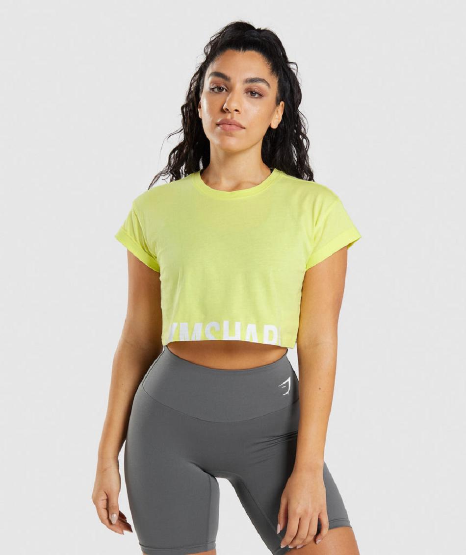 Corp Tops Gymshark Fraction Mujer Verde | CO 2432EBC